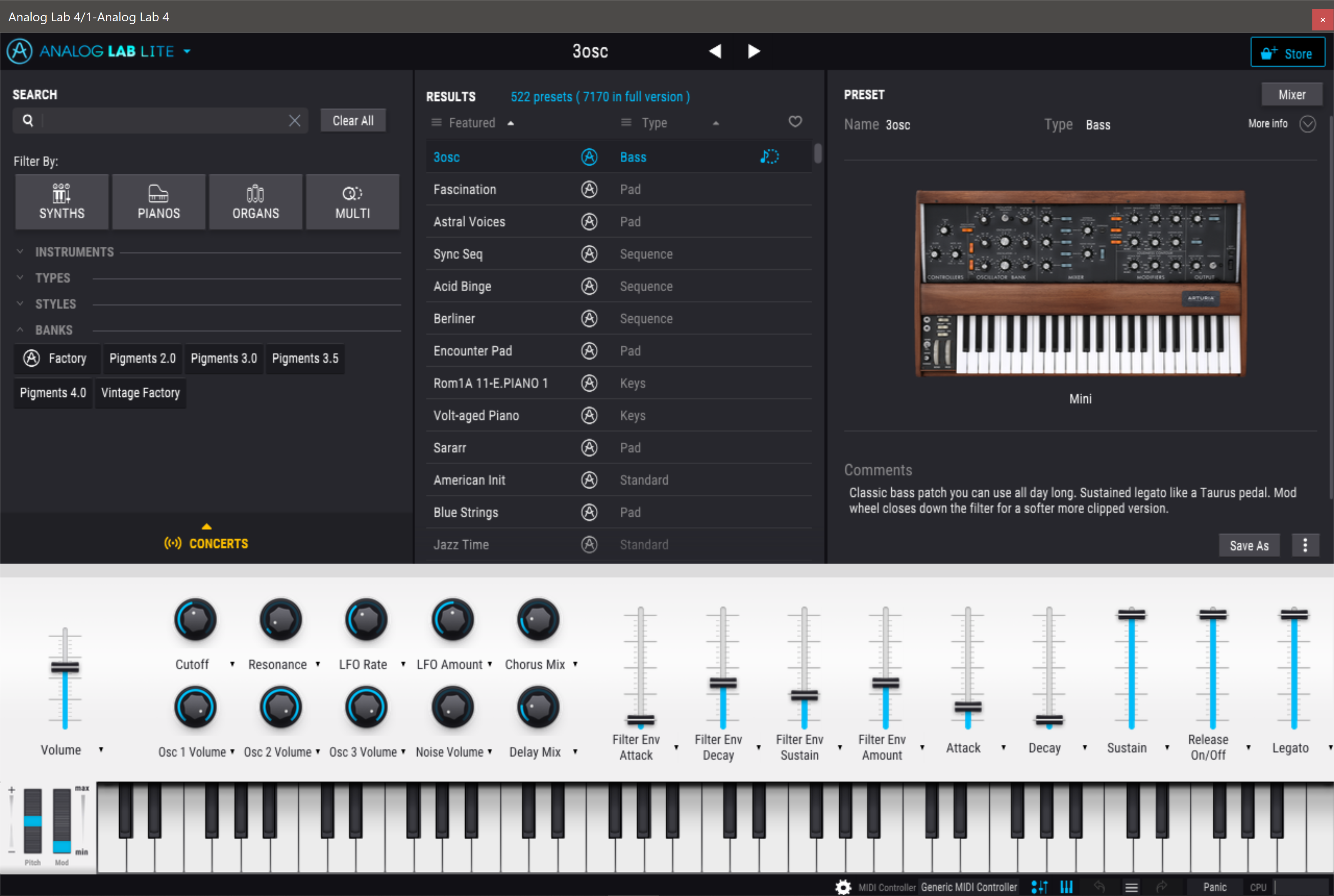 Arturia Analog Lab Lite